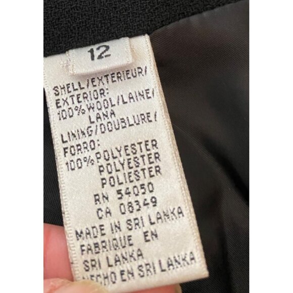 NWT Evan Picone Black Skirt Suit Velvet Collar Button Detail Size 12 - Picture 10 of 16